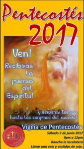 SAN FERNANDO DE ROSAS INVITA A LA VIGILIA DE PENTECOSTÉS EN ZARAGOZA COAH.