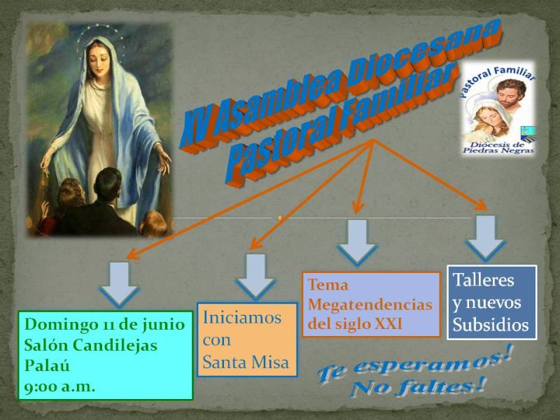 SE INVITA A LA XV ASAMBLEA DIOCESANA DE PASTORAL FAMILIAR