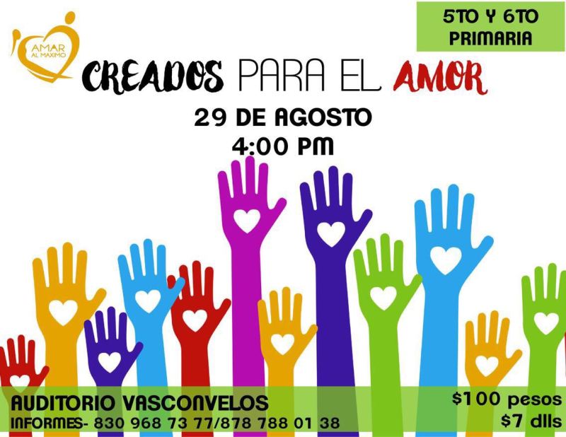 SE INVITA AL CURSO “CREADOS PARA EL AMOR”  EN PIEDRAS NEGRAS