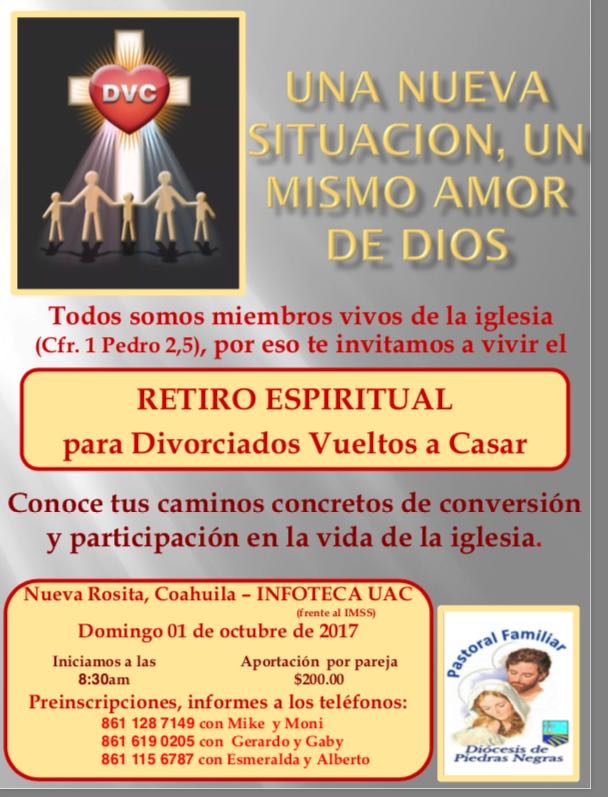 RETIRO ESPIRITUAL PARA DIVORCIADOS VUELTOS A CASAR EN NUEVA ROSITA