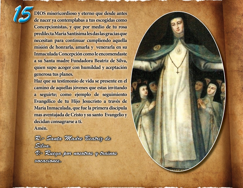 ORACIÓN VOCACIONAL CONCEPCIONISTA DÍA 15