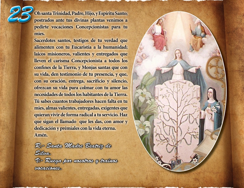 ORACIÓN VOCACIONAL CONCEPCIONISTA DÍA 23