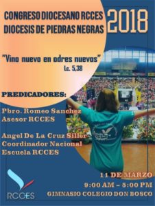 RCCES INVITA AL CONGRESO DIOCESANO 2018 EN PIEDRAS NEGRAS