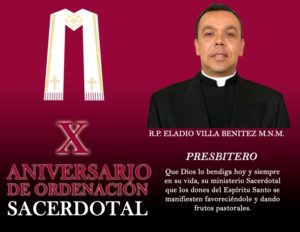 X ANIVERSARIO SACERDOTAL DEL R.P. ELADIO VILLA BENITEZ