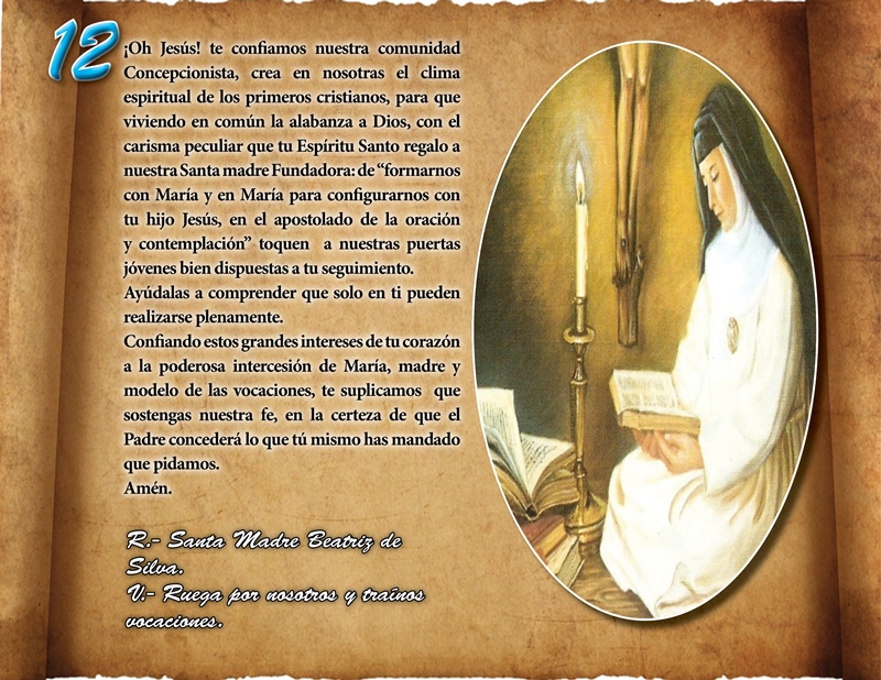 ORACIÓN VOCACIONAL CONCEPCIONISTA DÍA 12