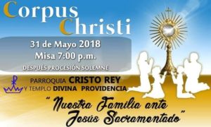 PARROQUIA CRISTO REY INVITA A CELEBRAR CORPUS CHRISTI EN PIEDRAS NEGRAS