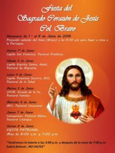 FIESTA PATRONAL DEL SAGRADO CORAZÓN DE JESÚS COL BRAVO