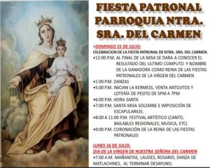 FIESTA PATRONAL EN HONOR A NUESTRA SEÑORA DEL CARMEN EN PIEDRAS NEGRAS