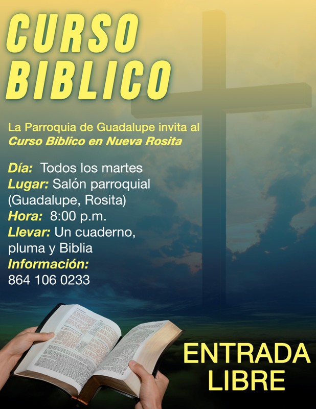 LA PARROQUIA DE GUADALUPE INVITA AL CURSO BÍBLICO EN NUEVA ROSITA