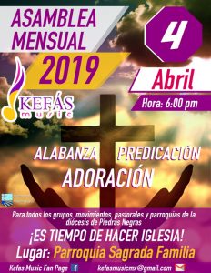 KEFÁS MUSIC TE INVITA A SU ASAMBLEA MENSUAL EN PIEDRAS NEGRAS