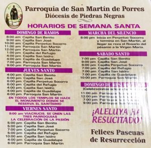 PROGRAMA DE SEMANA SANTA DE LA PARROQUIEA SAN MARTÍN EN SABINAS