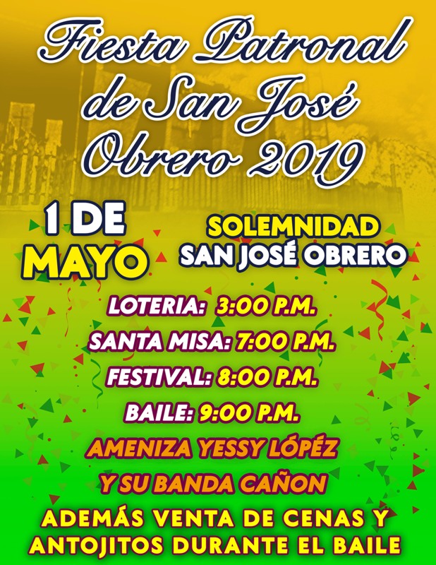 FIESTA PATRONAL 2019 EN HONOR A SAN JOSÉ OBRERO