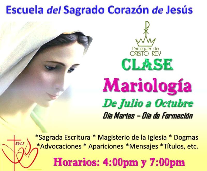 ESCUELA DEL SAGRADO CORAZÓN DE JESÚS INVITA A SU CLASE DE MARIOLOGÍA EN PIEDRAS NEGRAS