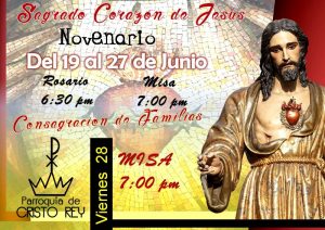 PARROQUIA CRISTO REY INVITA AL NOVENARIO DEL SAGRADO CORAZÓN DE JESÚS EN PIEDRAS NEGRAS