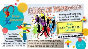 PARROQUIA CRISTO REY TE INVITA AL CURSO DE PROMOCIÓN PARA JÓVENES EN ACUÑA