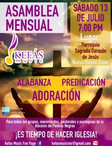 KEFÁS MUSIC INVITA A SU ASAMBLEA MENSUAL EN NUEVA ROSITA