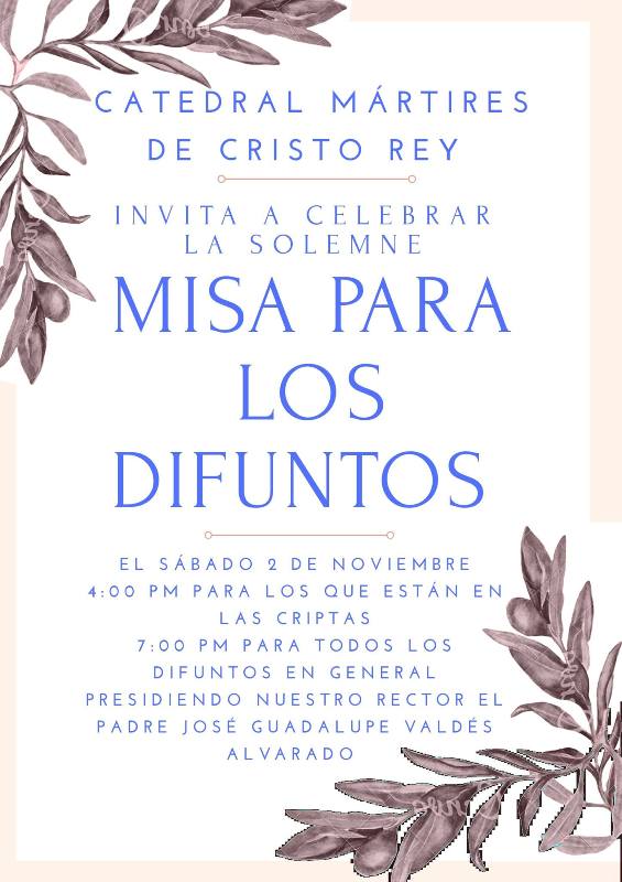 MISA PARA DIFUNTOS EN PIEDRAS NEGRAS