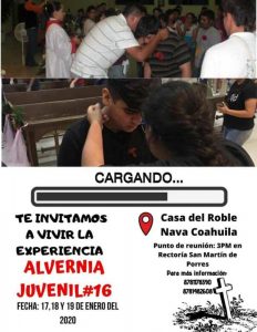 RECTORÍA SAN MARTÍN INVITA AL RETIRO ALVERNIA JUVENIL #16 EN NAVA