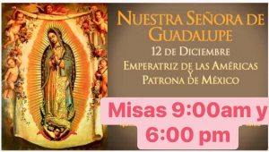 PARROQUIA CRISTO REY INVITA A LAS MISAS EN HONOR A NUESTRA VIRGEN DE GUADALUPE EN ACUÑA