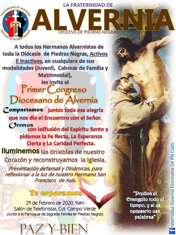 1ER CONGRESO DIOCESANO DE ALVERNIA EN PIEDRAS NEGRAS