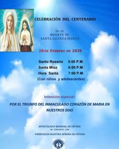 CELEBRACIÓN DEL CENTENARIO DE LA MUERTE DE SANTA JANCITA MARTO EN ACUÑA