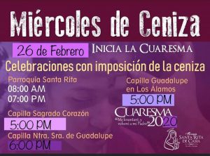 PARROQUIA SANTA RITA DE CASIA INVITA AL MIÉRCOLES DE CENIZA EN MORELOS