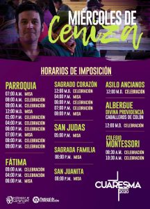 PARROQUIA GUADALUPE INVITA A LA IMPOSICIÓN DE CENIZAS EN SABINAS