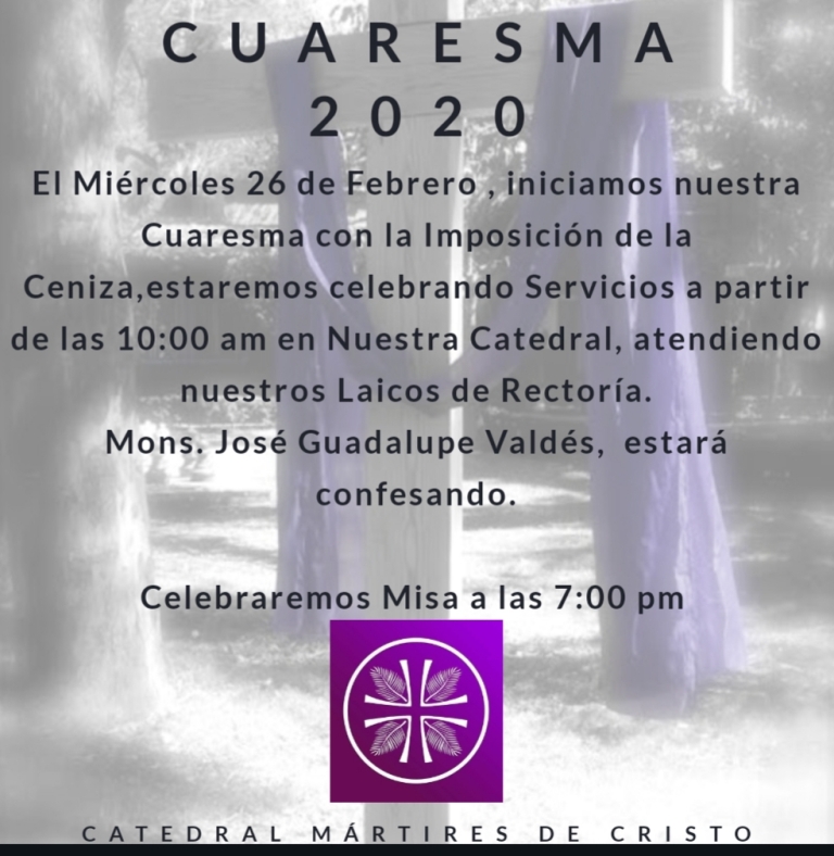 CATEDRAL MÁRTIRES DE CRISTO REY INVITA AL MIÉRCOLES DE CENIZA