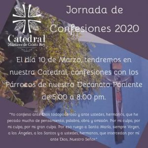 HOY JORNADA DE CONFESIONES 2020 EN CATEDRAL