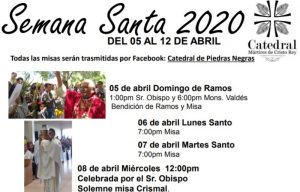 CATEDRAL DA A CONOCER SU PROGRAMA DE SEMANA SANTA 2020