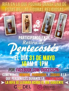 PARTICIPA EN LA RIFA QUE HABRÁ EN EL RETIRO DE PENTECOSTÉS