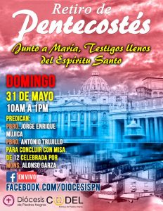 SE INVITA A LA TRANSMISIÓN EN VIVO DEL RETIRO DE PENTECOSTÉS