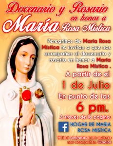 DOCENARIO Y ROSARIO EN HONOR A MARÍA ROSA MÍSTICA