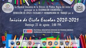 SE INVITA A LA TRANSMISIÓN EN VIVO  DE LA MISA DE INICIO DE CICLO ESCOLAR 2020-2021