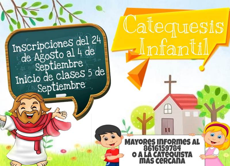 GUADALUPE NUEVA ROSITA INVITA A LA CATEQUESIS INFANTIL