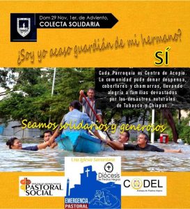 COLECTA SOLIDARIA PARA NUESTROS HERMANOS DE TABASCO Y CHIAPAS