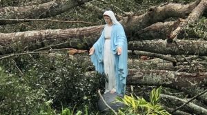 Imagen de la Virgen María queda intacta luego del paso del huracán Ida