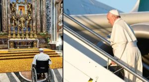 Papa Francisco reza en Santa María la Mayor antes de su viaje a Canadá