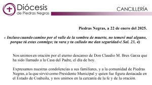 Nos unimos en oración por el eterno descanso de Don Claudio M. Bres Garza que  ha sido llamado a la Casa del Padre