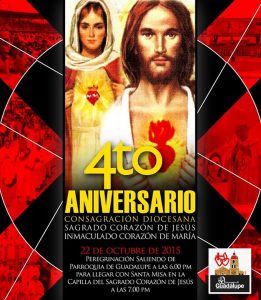 HOY CELEBRAMOS 4TO ANIVERSARIO DE LA CONSAGRACIÓN DIOCESANA AL SAGRADO CORAZÓN