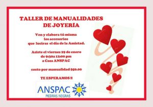 ANSPAC INVITA A SU TALLER DE MANUALIDADES DE JOYERÍA