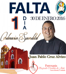 FALTA 1 DÍA PARA LA ORDENACIÓN SACERDOTAL DE JUAN PABLO CRUZ